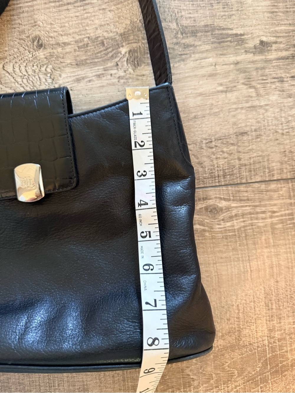 Vintage Ralph Lauren Black Leather Shoulder Bag - Picture 5 of 11